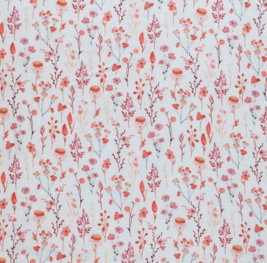 Mönstrad Muslin Spring Flower