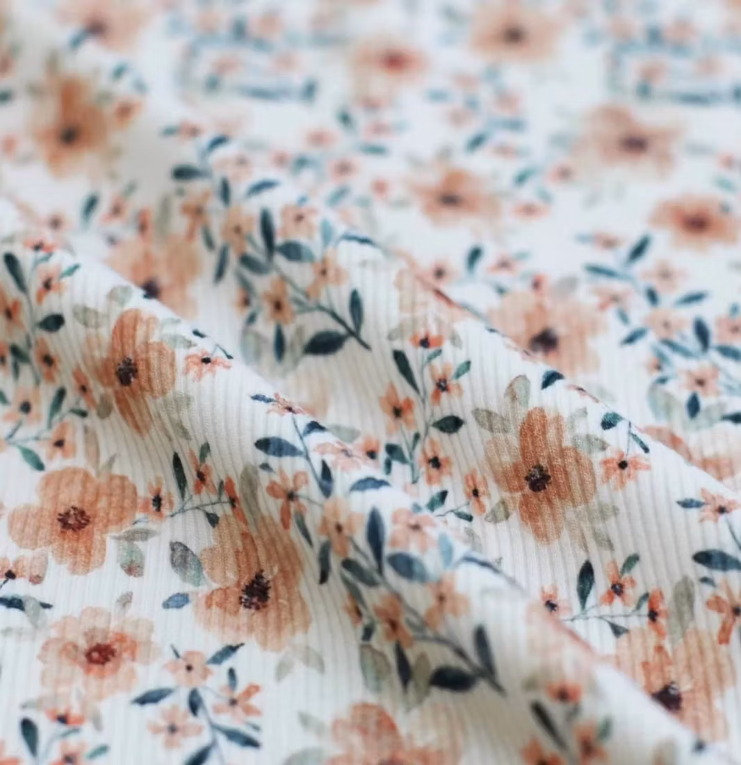 Rib Knit Jersey Quince Spring Bloom