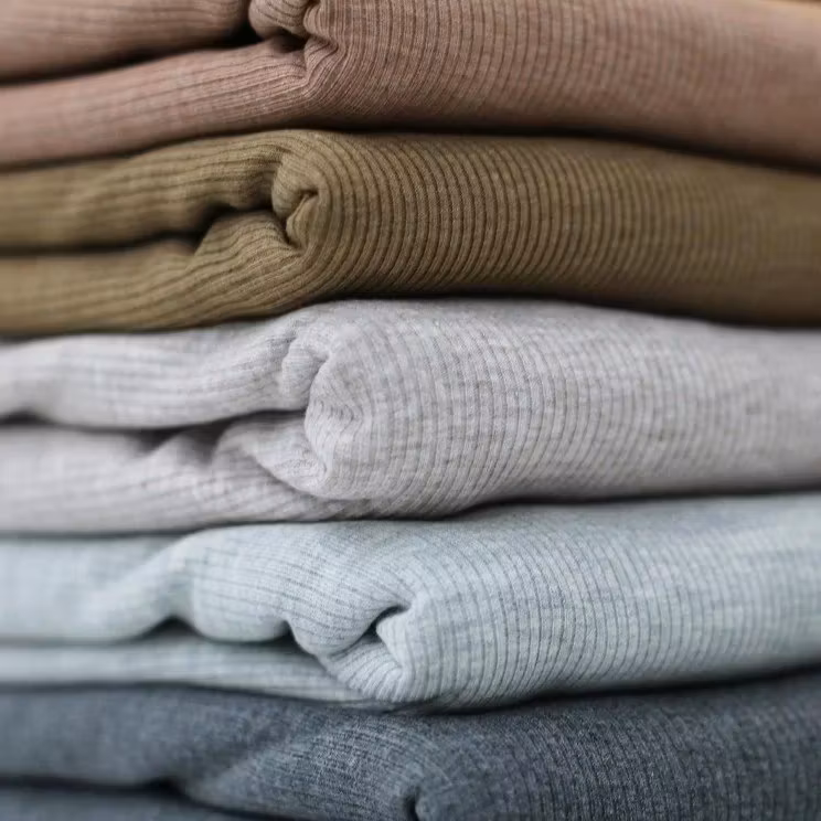 Rib Knit Jersey Dark Grey Melange