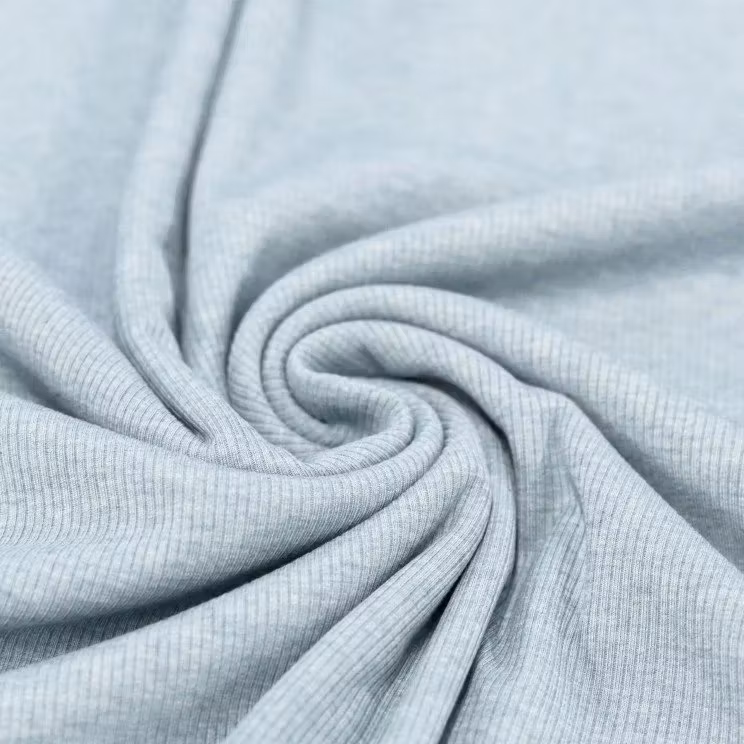 Rib Knit Jersey Blue Melange