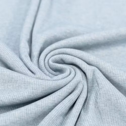 Rib Knit Jersey Blue Melange