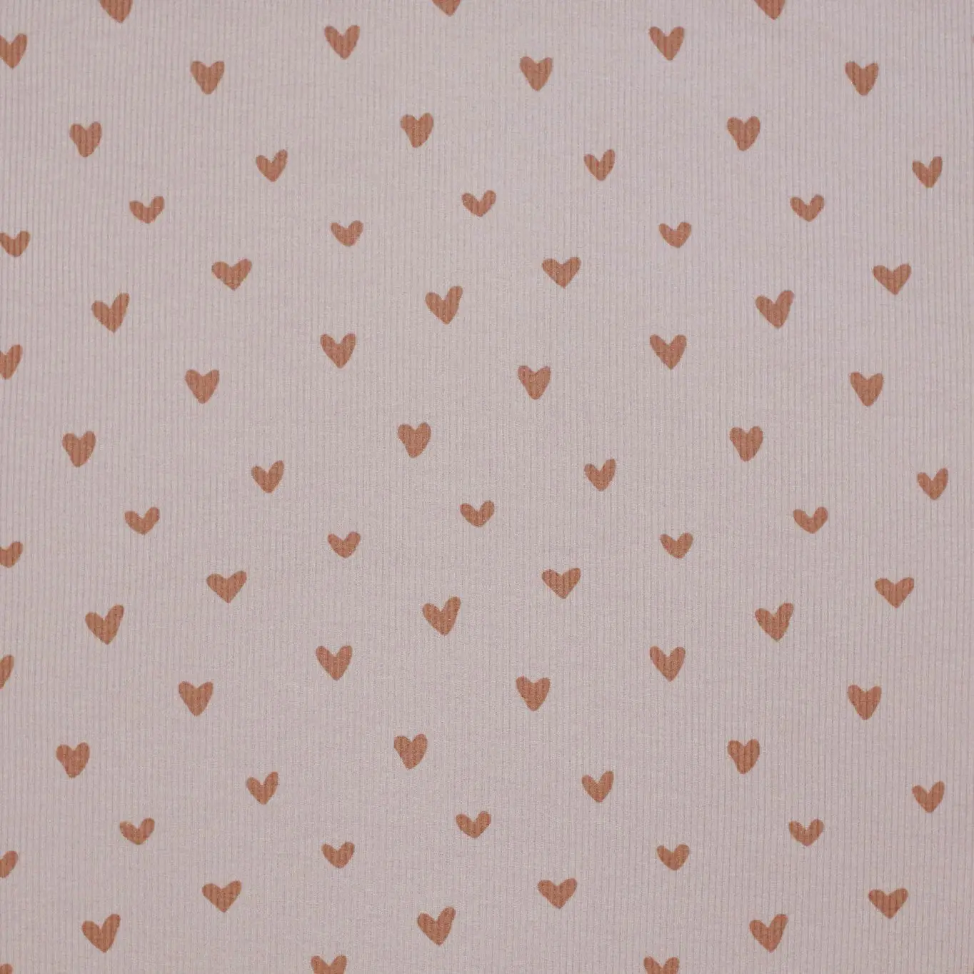 Rib Knit Jersey Hjärtan Nude Pink