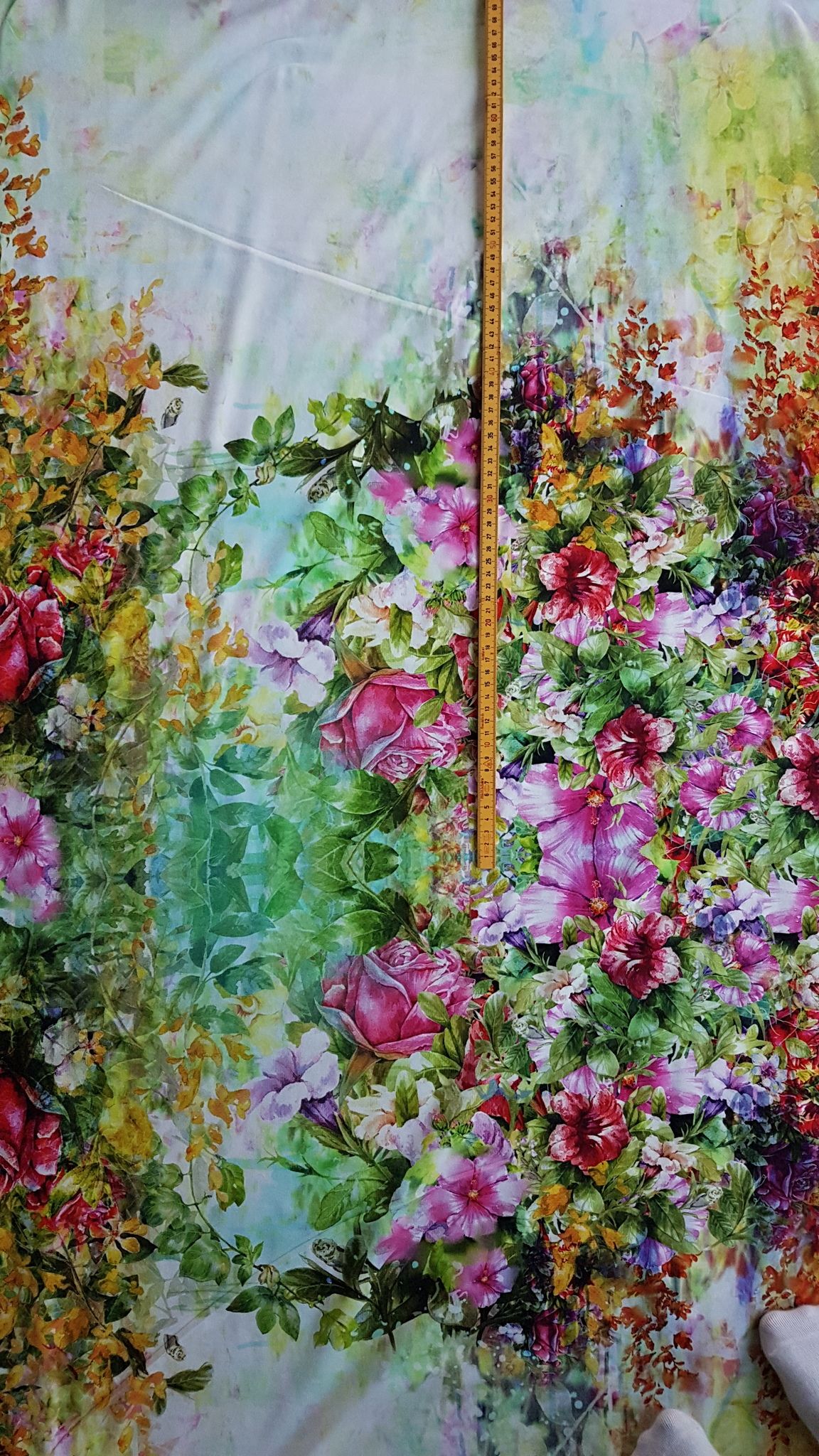 Blommor Sommar Äng Single Jersey viscos 75cm