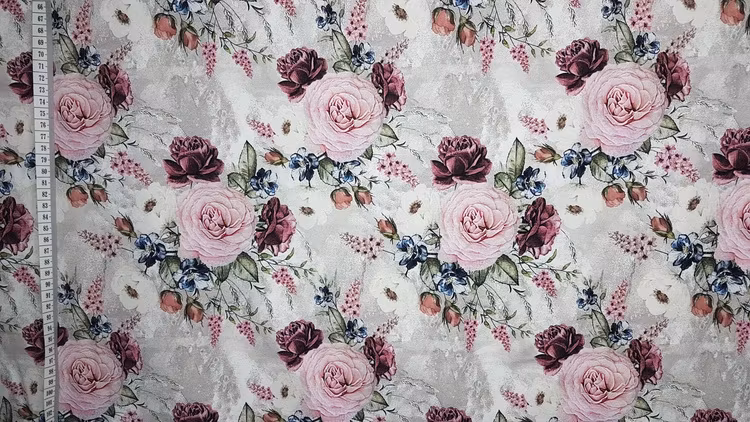 trikå tyg  mönster stuvbit college trikåtyg blommor