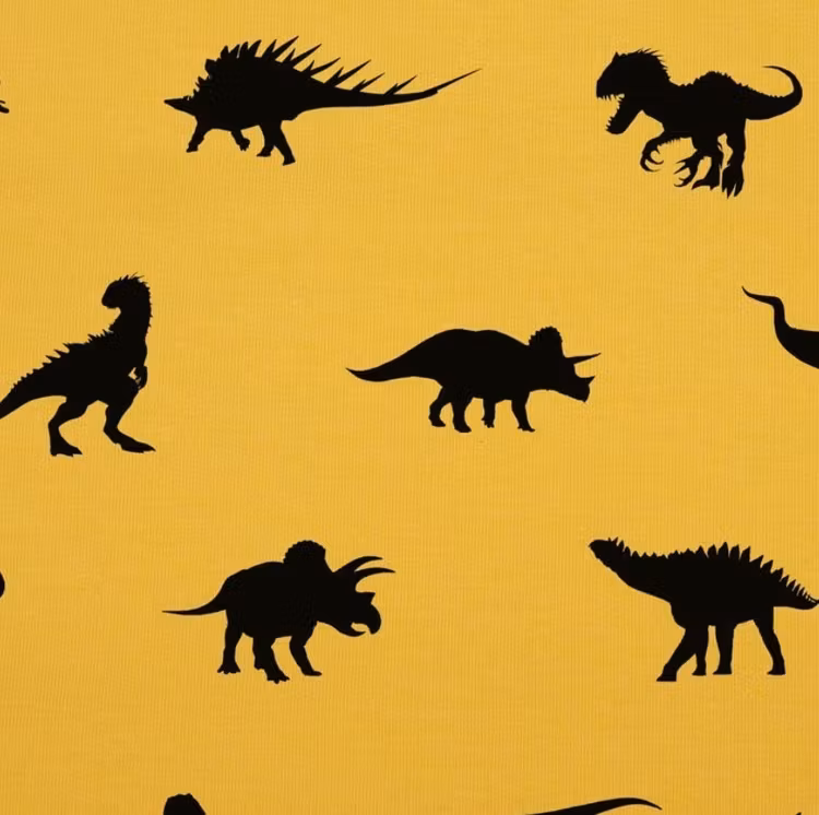 trikå tyg spel mönster stuvbit college trikåtyg dino dinosaurier