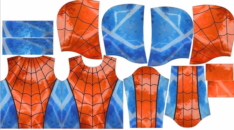 DIY Klipp och sy Tröja med spindel Spiderman Röd
