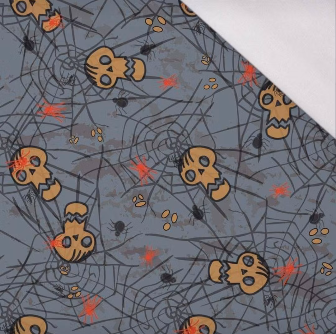 trikå tyg pixlar spel college trikåtyg barntyg barntyger halloween spindlar spindelnät
