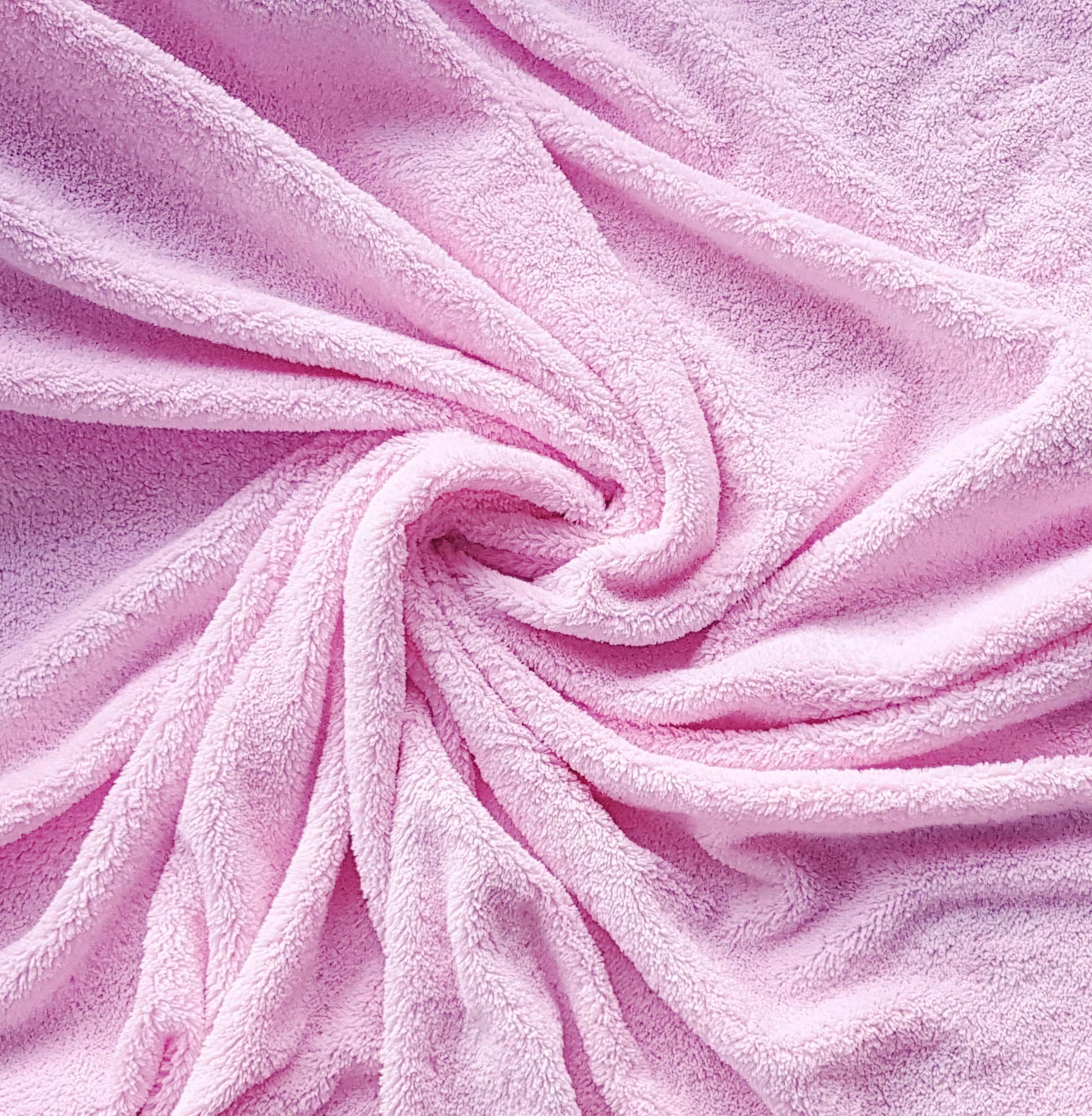 Teddy minky fleece fluffig fluffigt tyg rosa