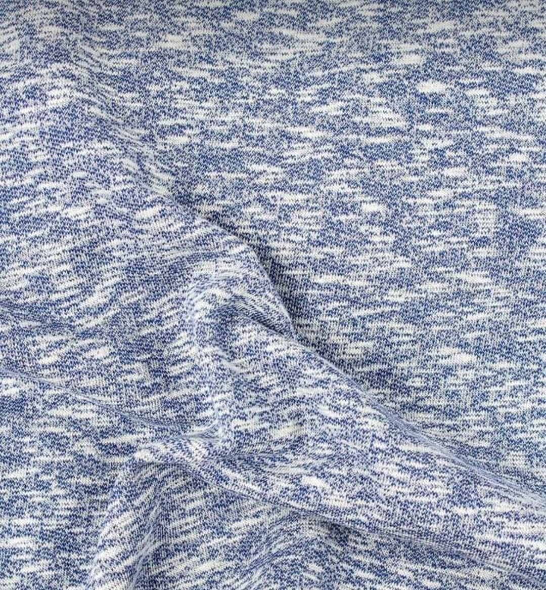 Blå och grå melange French Terry  OUTLET