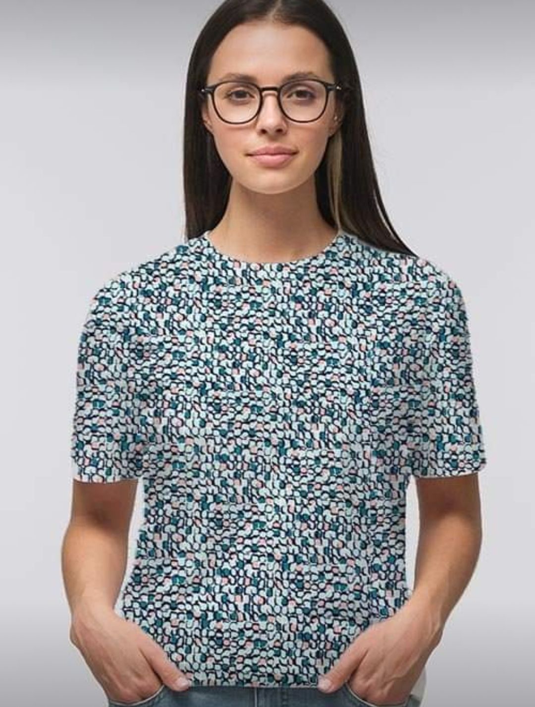 Små kvadrater  Jersey Viscose OUTLET