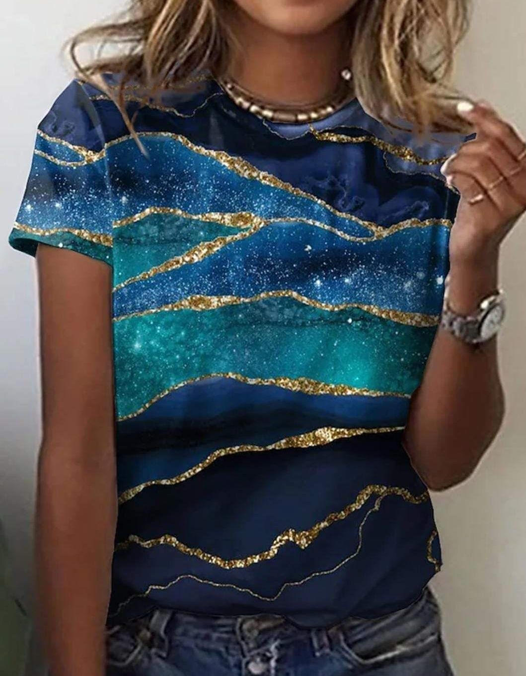 Glittriga Vågor Single Jersey 84cm