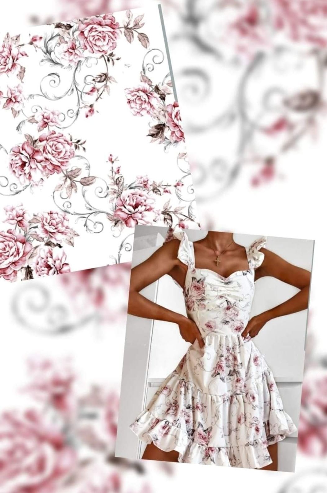 Blommor Retro Single Jersey
