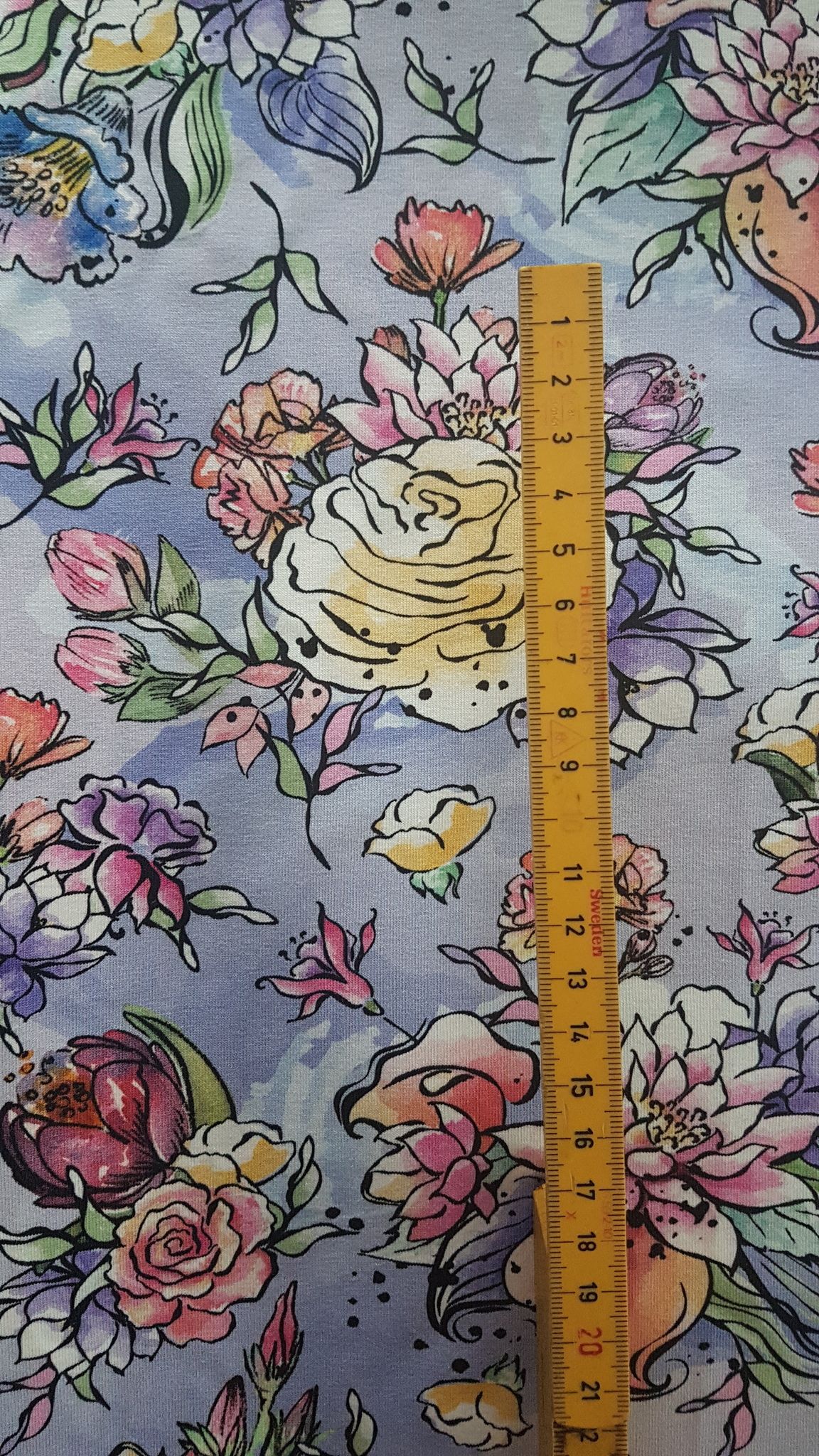 Blommor Lila Singel Jersey Trikå