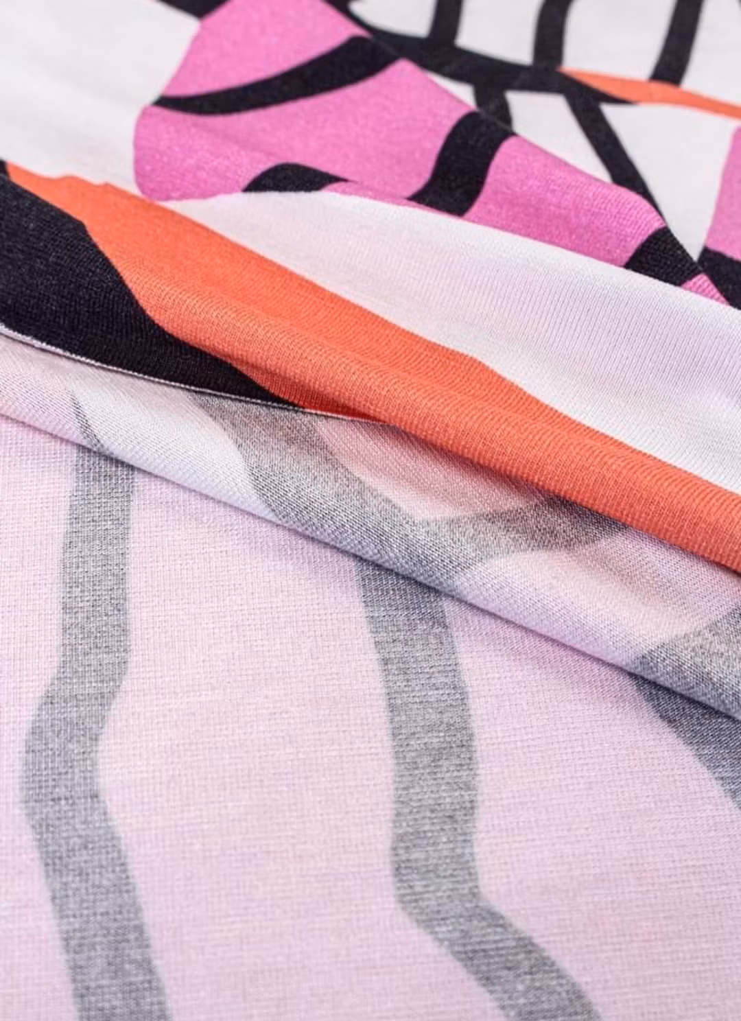 Linjer Rosa Svart Jersey Viscose OUTLET
