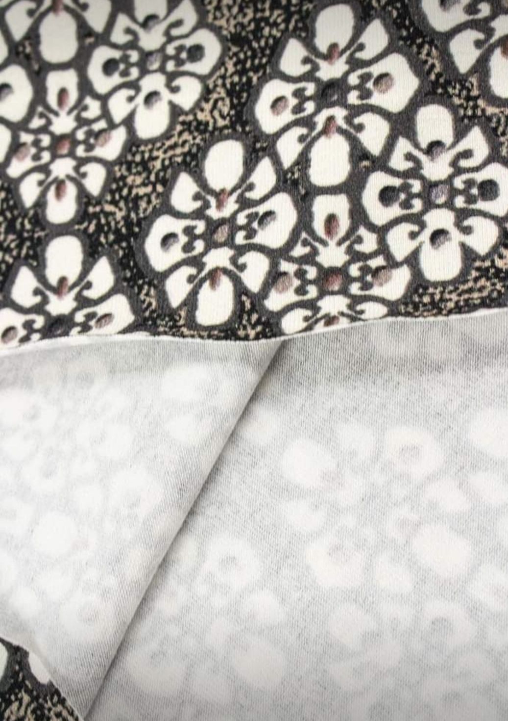 Vita Blommor  Jersey Viscose OUTLET