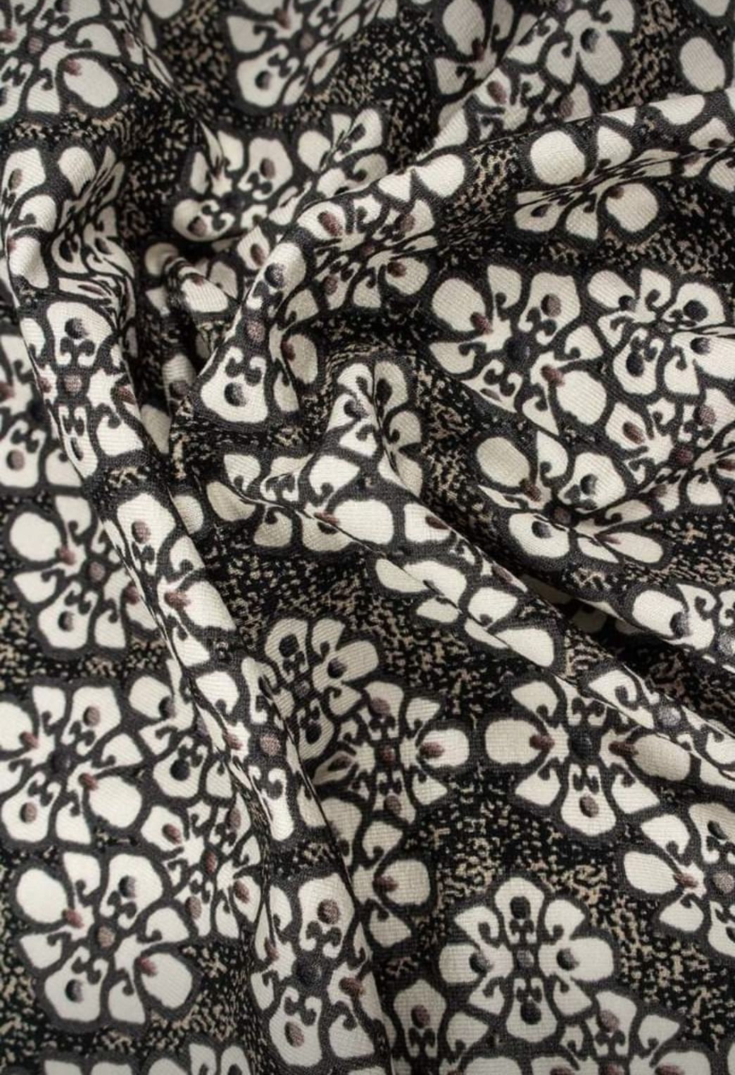 Vita Blommor  Jersey Viscose OUTLET