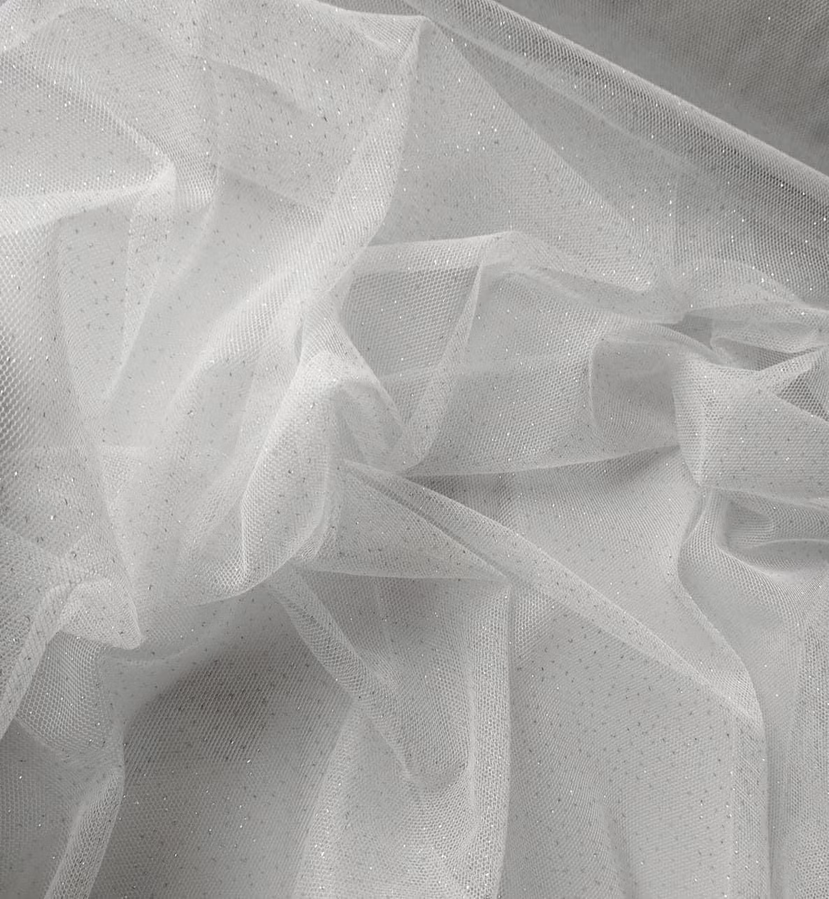 Tyll Glitter Vit OUTLET