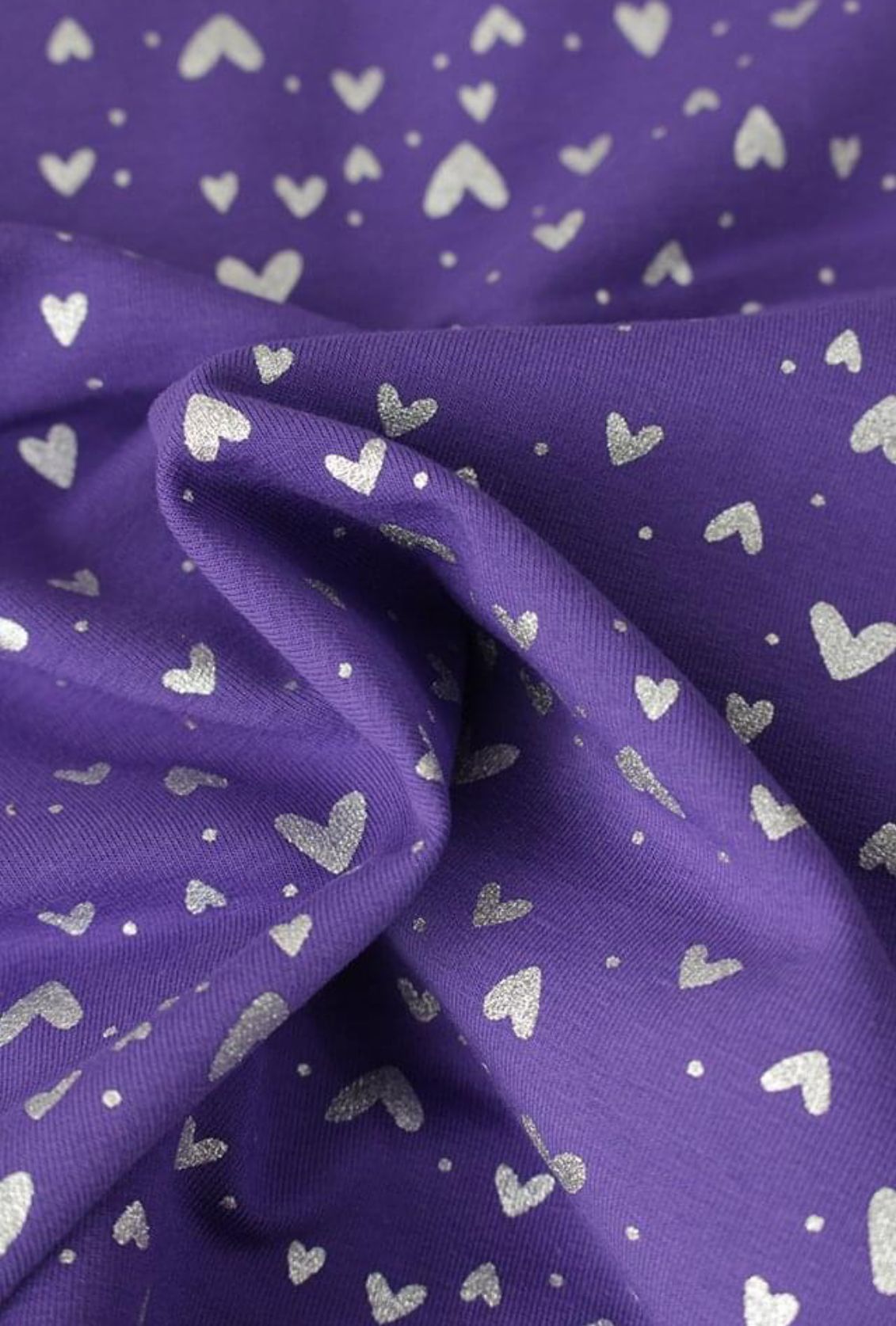 Tyg tyger French Terry college jogging öglad baksida hjärta glitter lika outlet