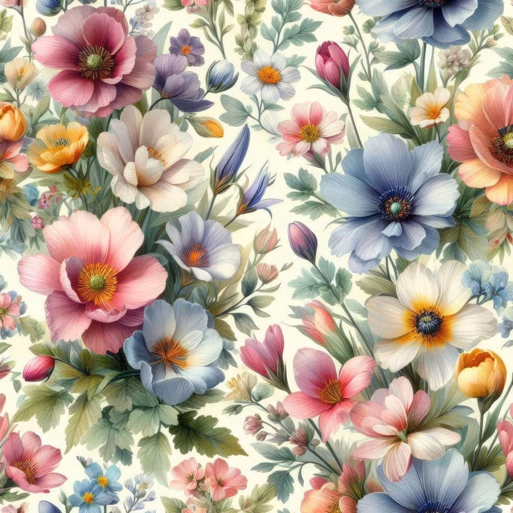 Tyg tyger trikå singel Jersey blommor