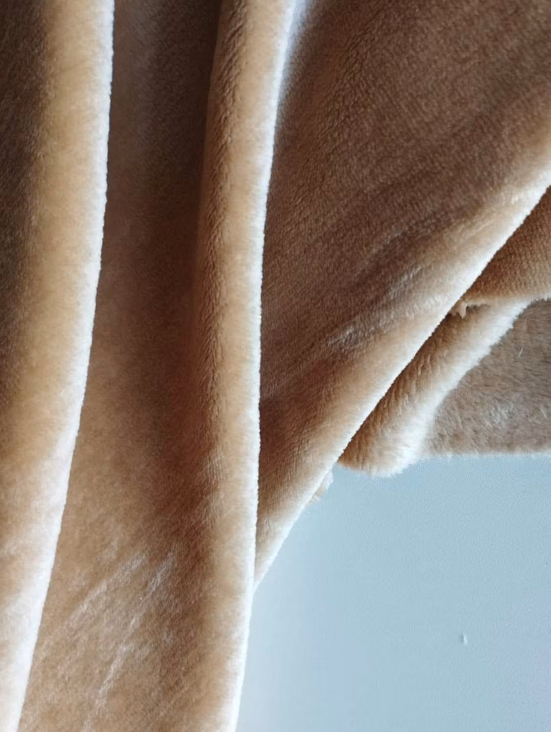 Dubbelsidigt Fluffigt Tyg Brun Velour Teddy
