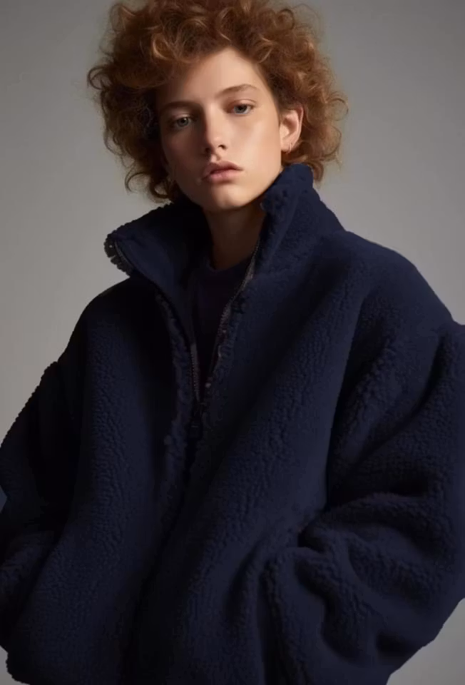 Teddy, Fluffig Mörkblå Outlet