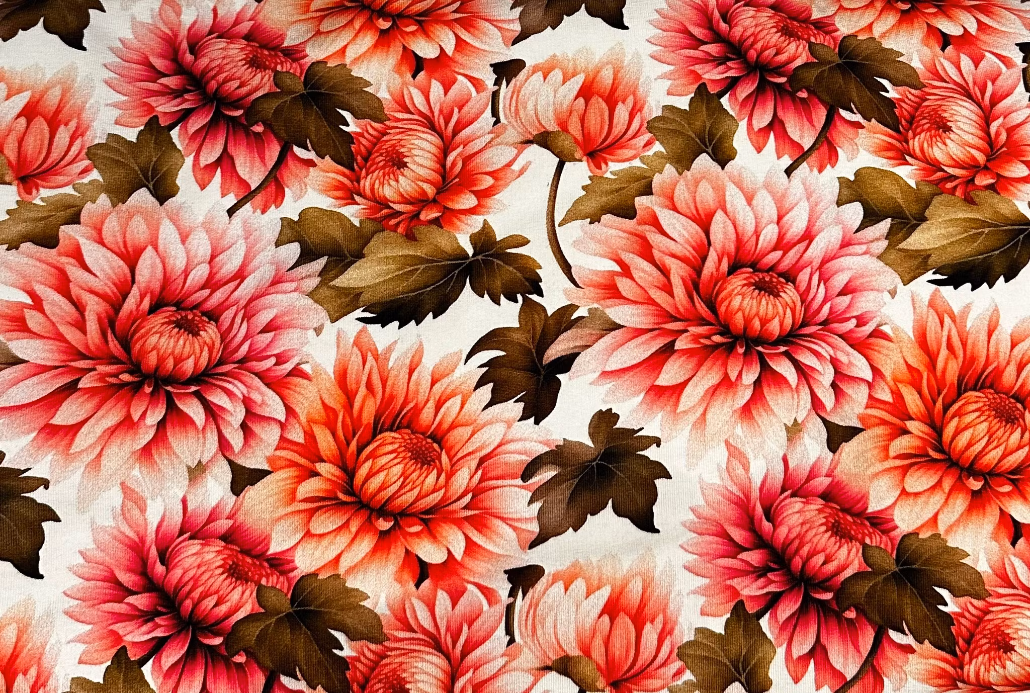 Tyg tyger French Terry college jogging öglad blommor röda