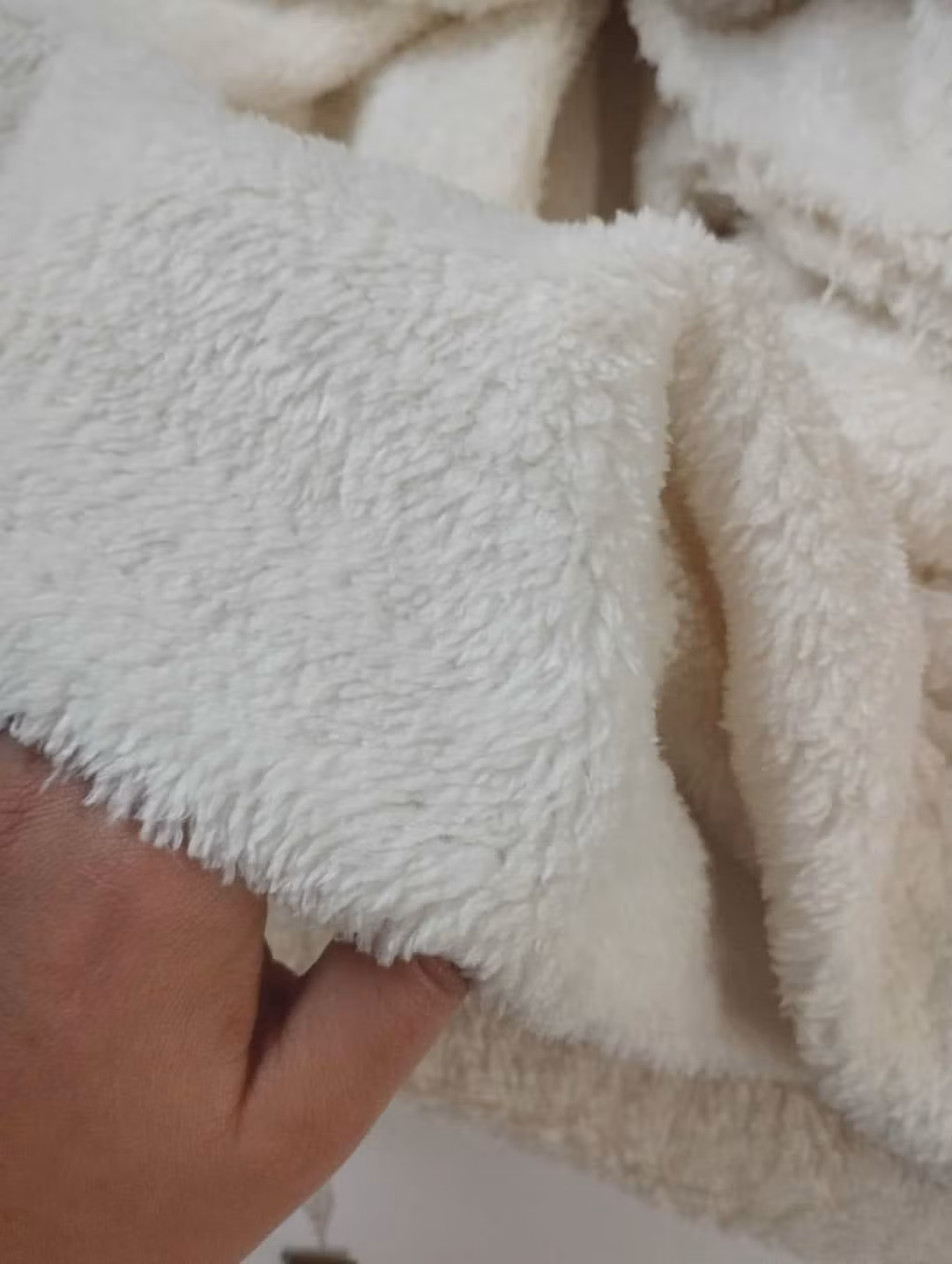 Dubbelsidigt Teddy, Fluffig Ecru