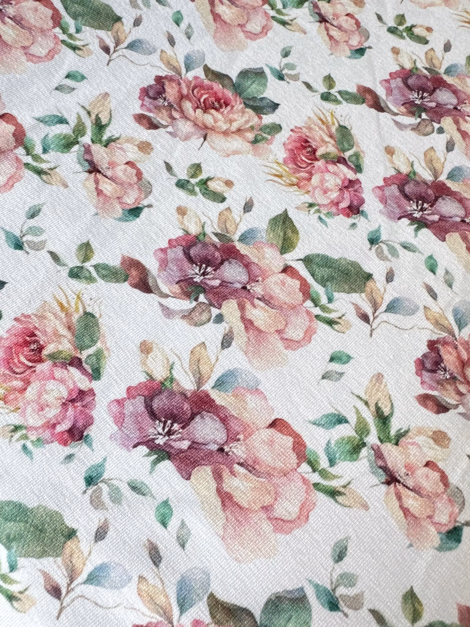 Tyg tyger trikå singel jersey blommor