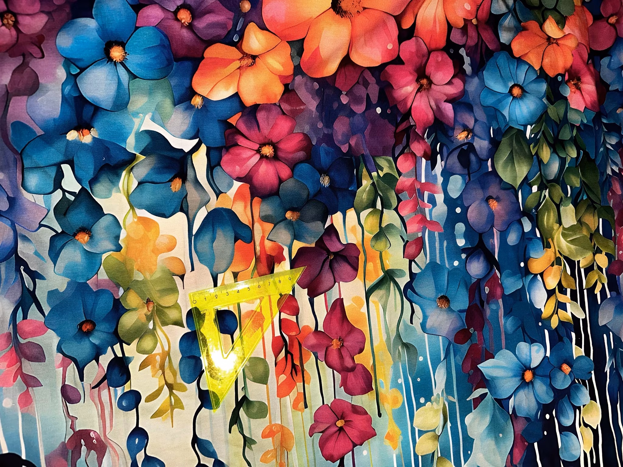 Blommor Panel College French Terry
