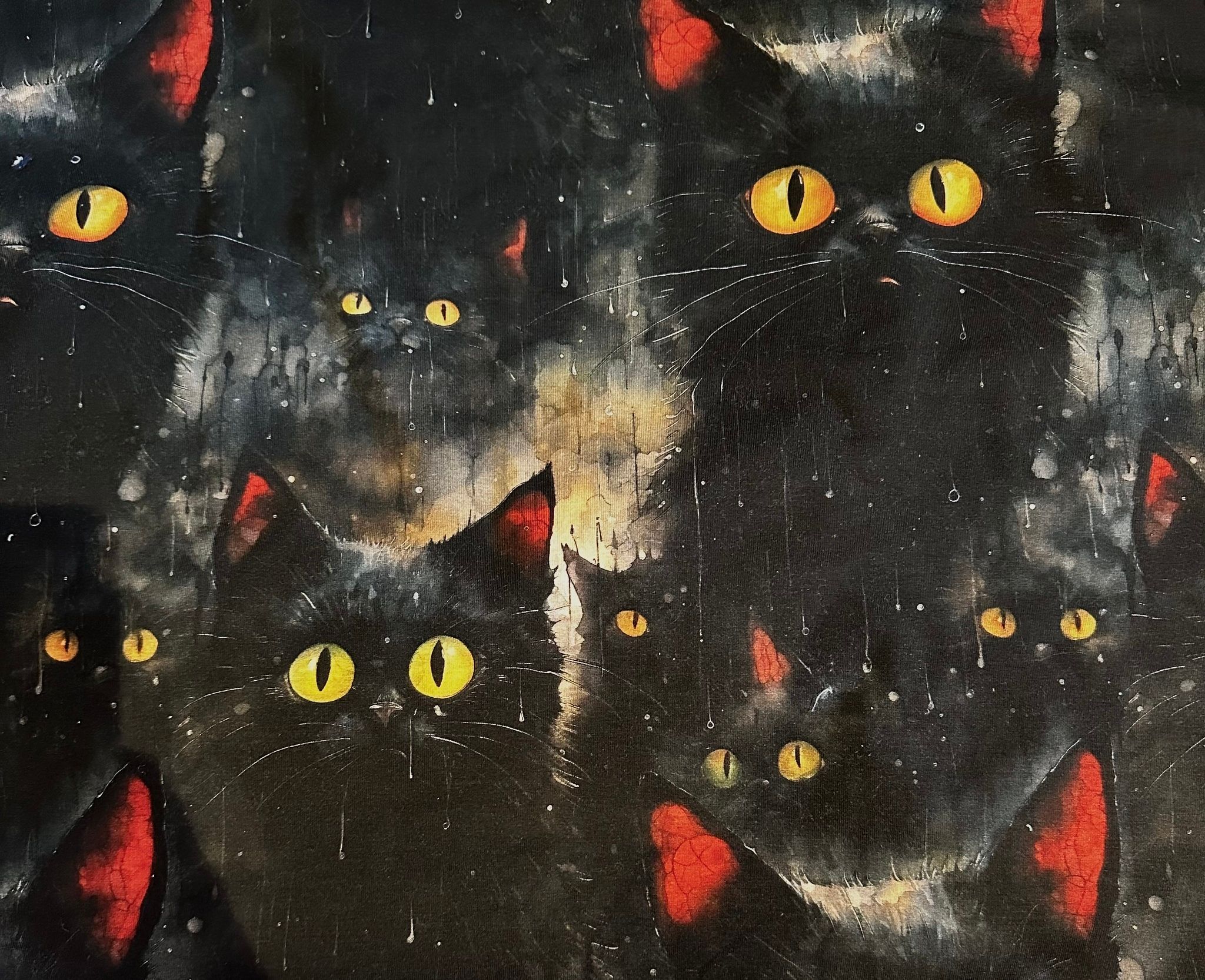 Tyg tyger trikå singel Jersey katt katter