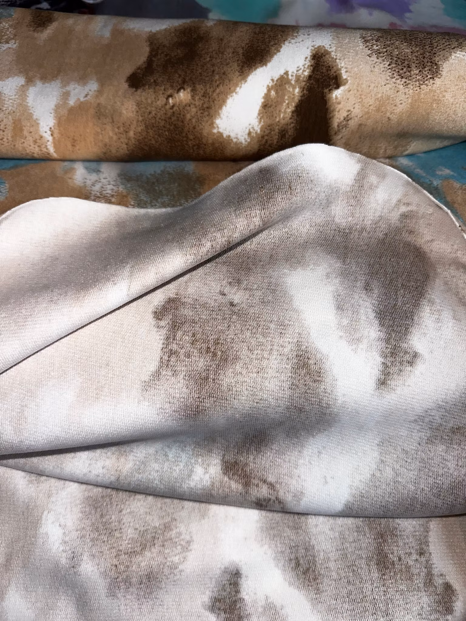 Batik Beige Brun Blå French Terry  OUTLET