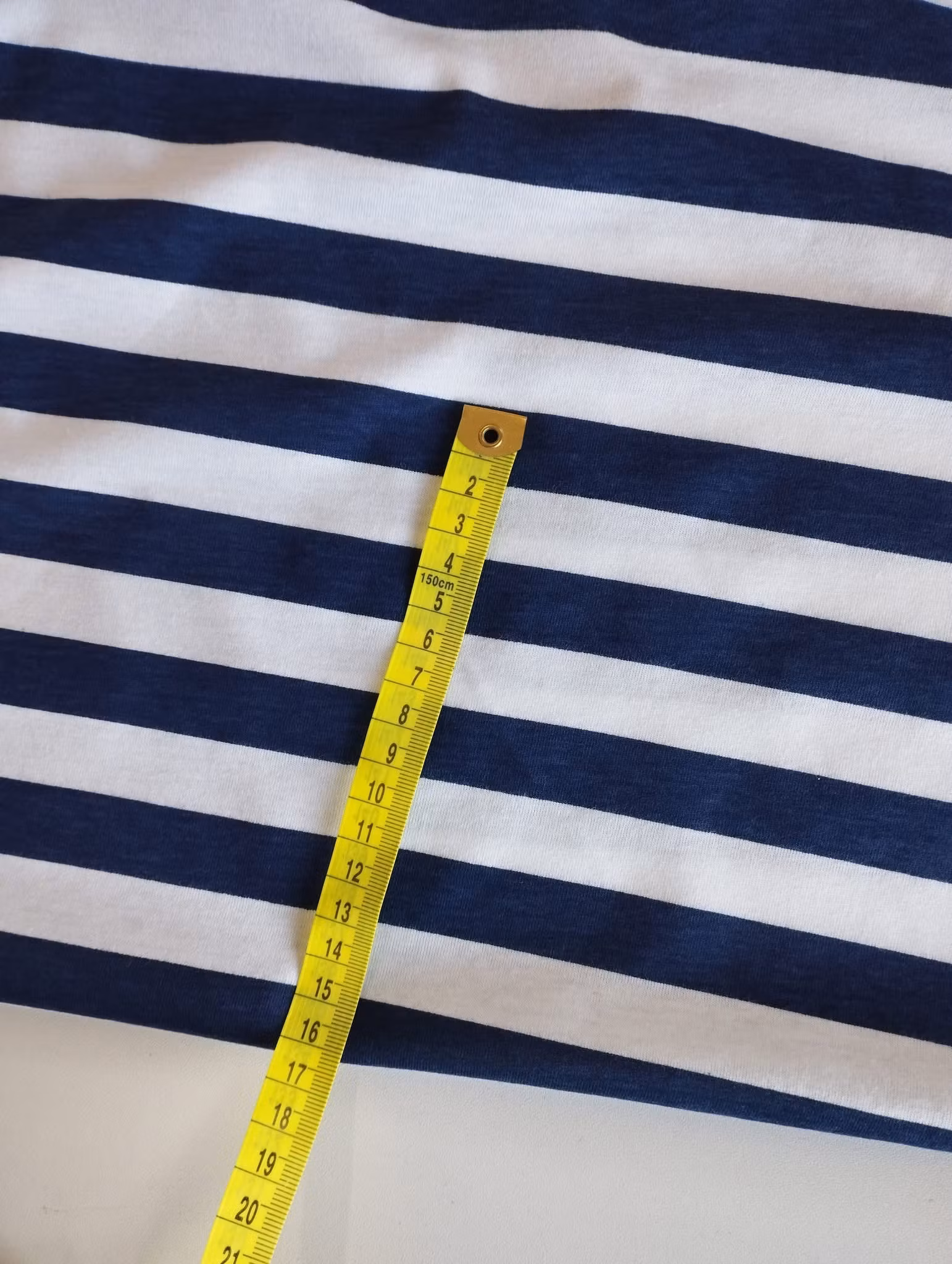 Ränder Vita och Blåa  Single Jersey  OUTLET