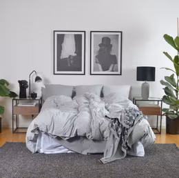 Marbäck – Bedset – Grey stripe