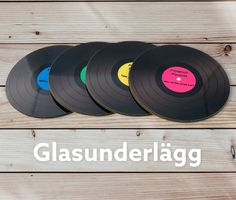 Glasunderlägg vinylskivor