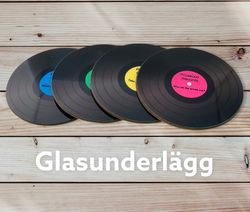 Glasunderlägg vinylskivor