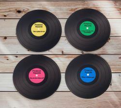 Glasunderlägg vinylskivor