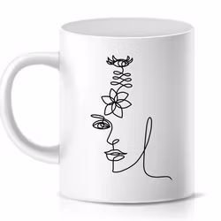 Mugg Lineart Flower