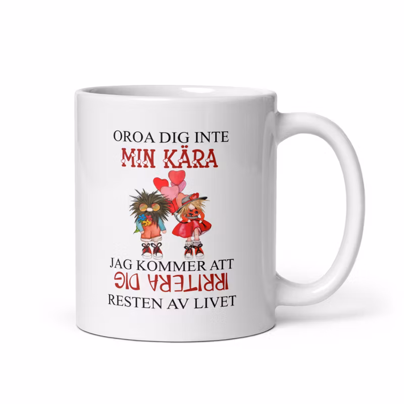 Mugg Oroa dig inte - White - 11 oz