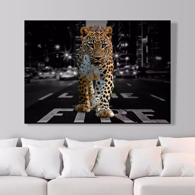 City Leopard Canvas Print