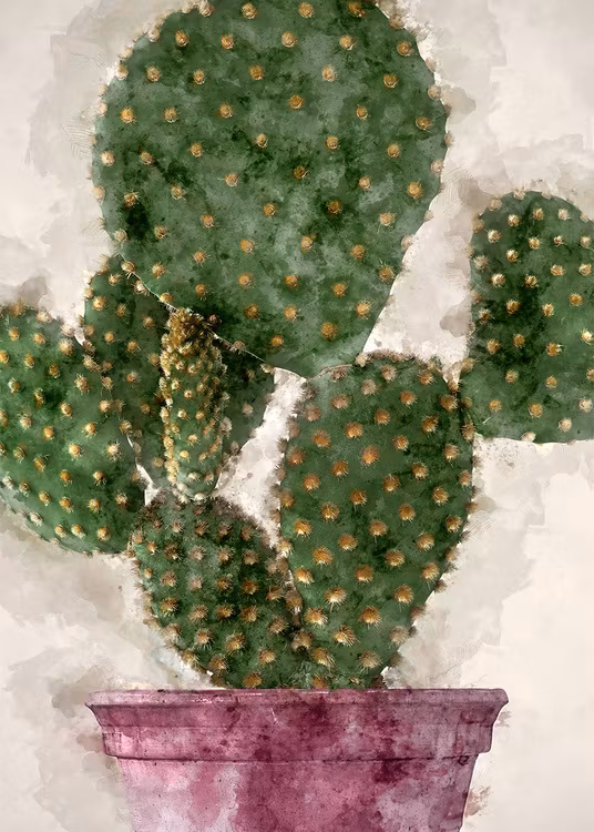 Cactus Paint Canvas Print