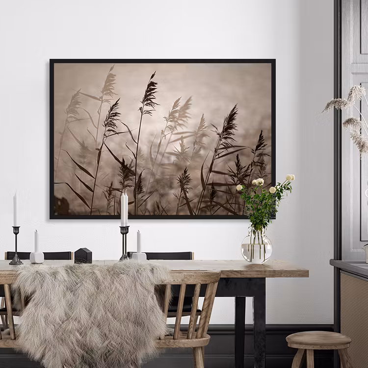 Reeds in evening light Art Print