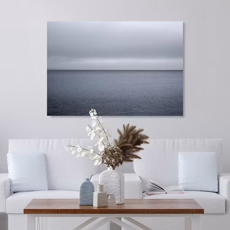 Sea Horizon Gray Canvas