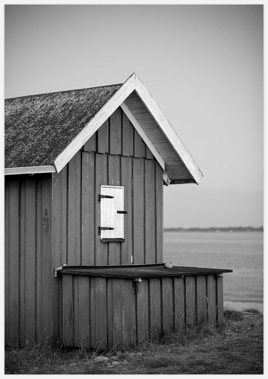 Shed by the sea Art Print