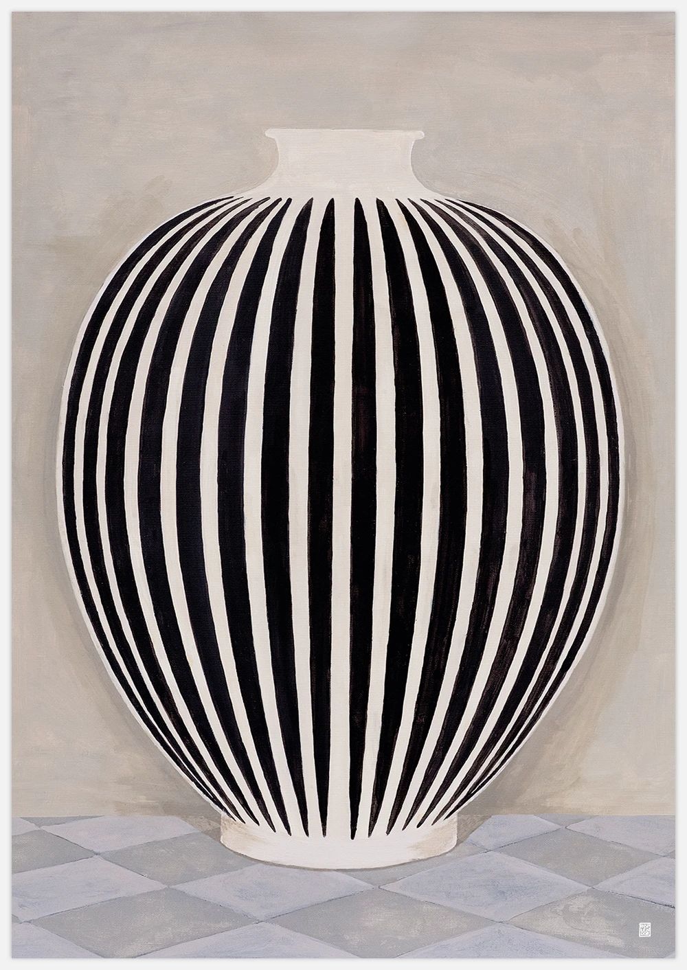 Wall Art Striped Pot Art Print made by Insplendor art studio.