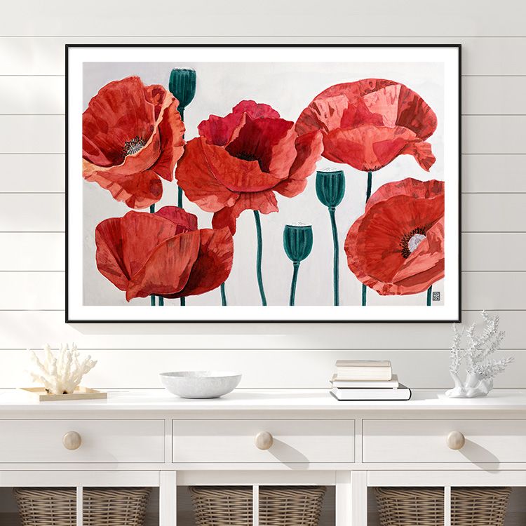 Gallery Wall Painted Poppies – Fine Art Prints