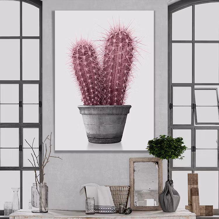 Pink Cactus Canvas Print