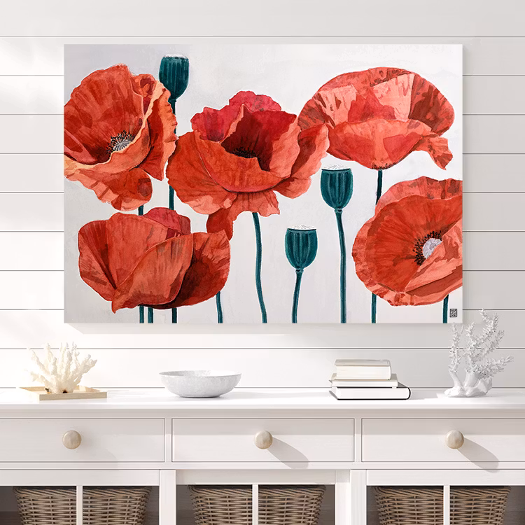 Painted Poppies Canvas Print