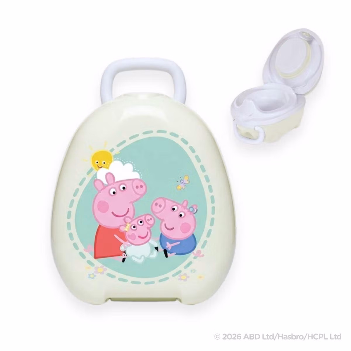My Carry Potty potta till barn Greta Gris mint - potträna med en bärbar barnpotta - lika bra för potträning hemma, som till resepotta