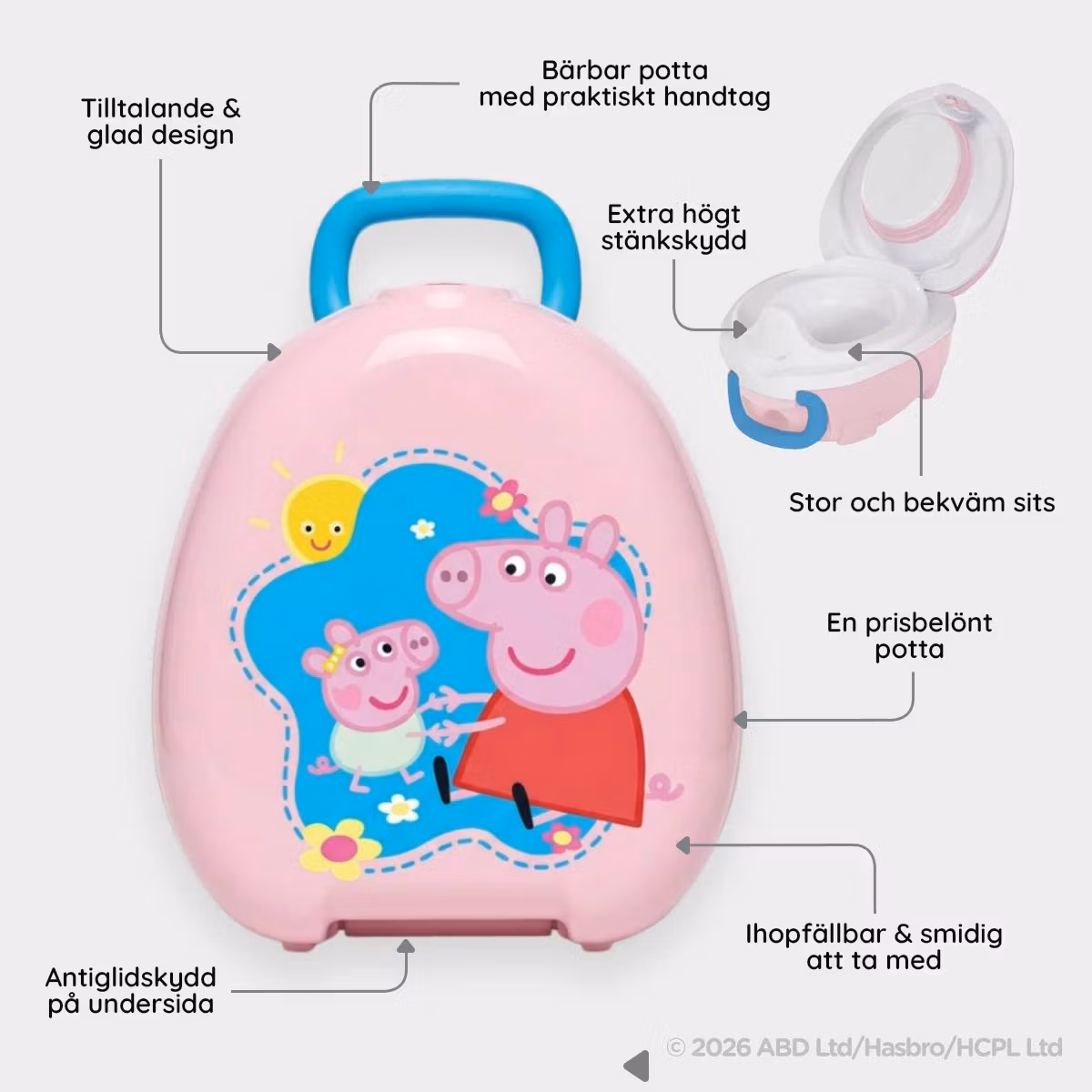 My Carry Potty med populära Greta Gris i rosa