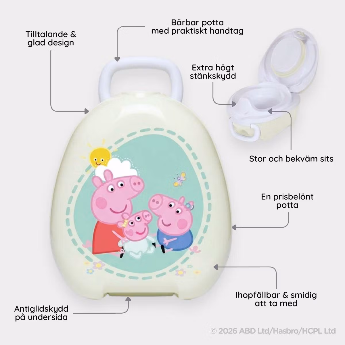 My Carry Potty med populära Greta Gris i mint